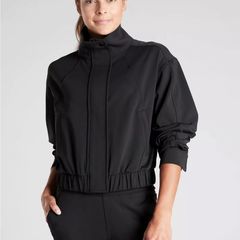 ATHLETA Venice Black Bomber Jacket Size XL - Picture 10 of 13